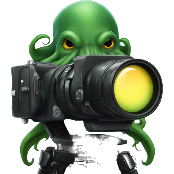 Cthulhu behind camera emoji