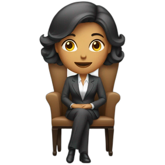 women in suit sitting on a chair  emoji