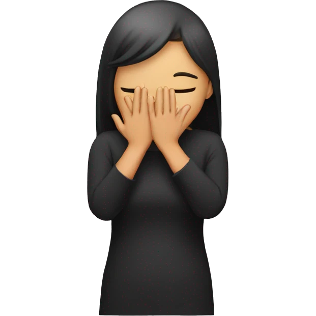 Create a shy girl covering face with hands emoji