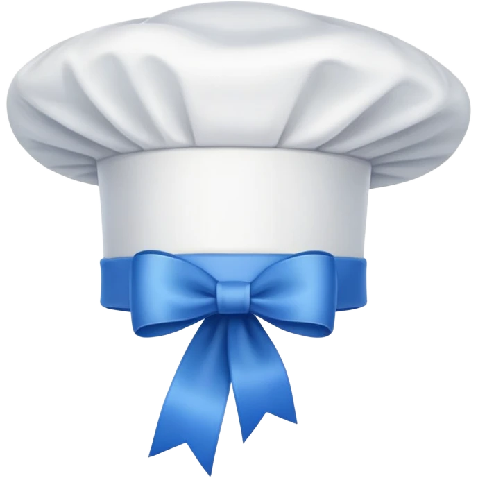 chef's hat with a blue ribbon. emoji