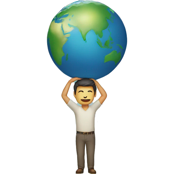 a man holding the earth above his head emoji