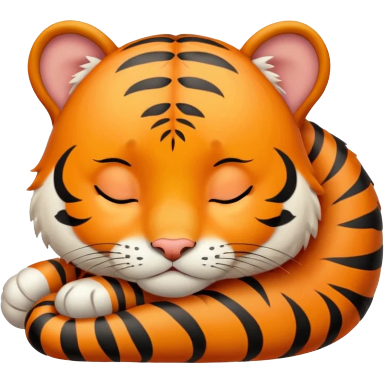 The cute little tiger is sleeping emoji