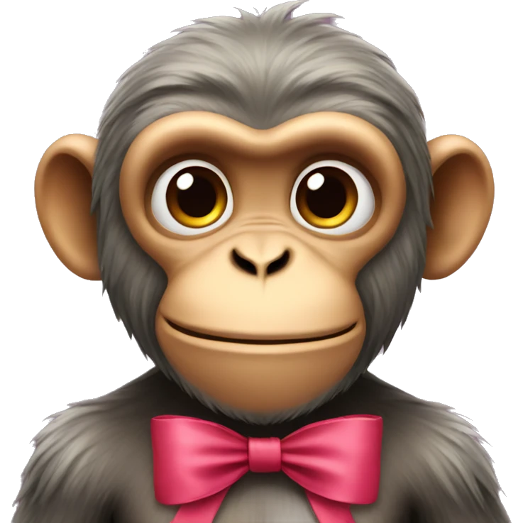 monkey wearing a bow emoji
