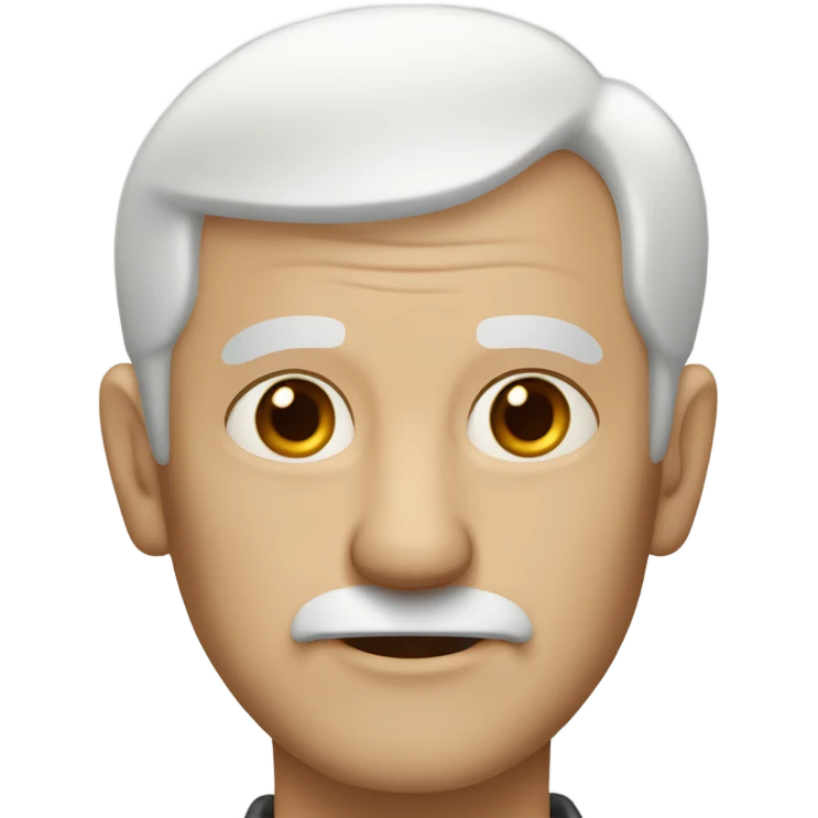 Old man with white hair bald front of the head and hazel eyes emoji