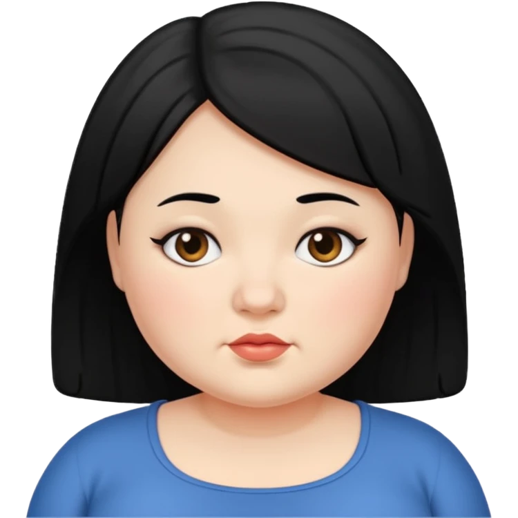 약간 통통한 여자 검은머리 emoji