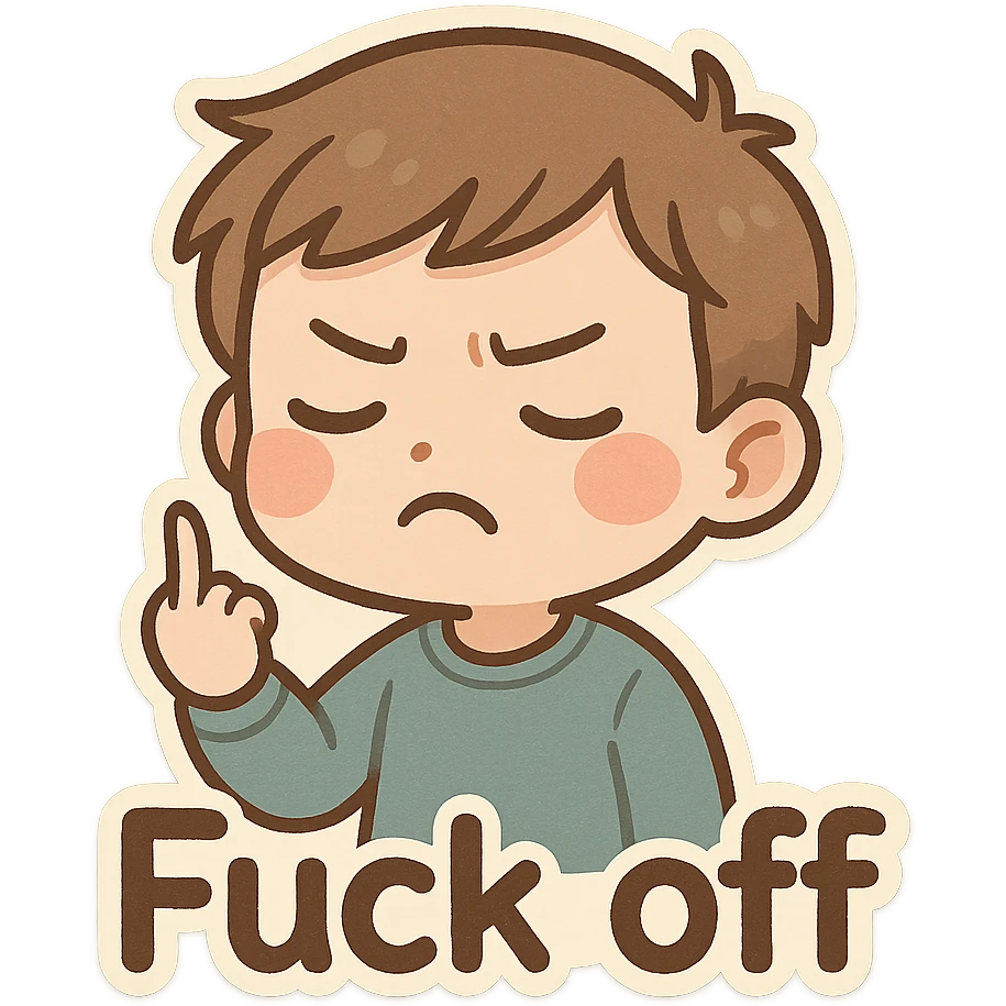 Fuck off text sticker, remove background emoji