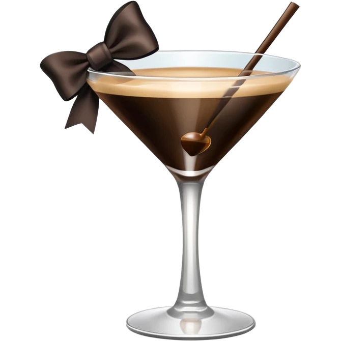 espresso martini with big Black Bow on martini على الكاس  emoji