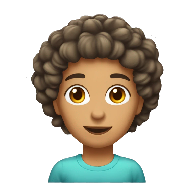 morena pelo rizado con corona emoji