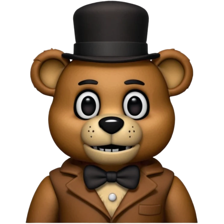Freddy Fazbear with black and tiny hat from Five Nights At Freddy's Movie emoji
