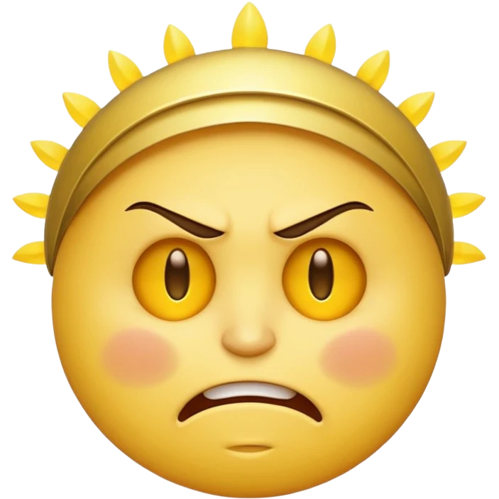 Yellow smiley face angry with a hallow angel emoji