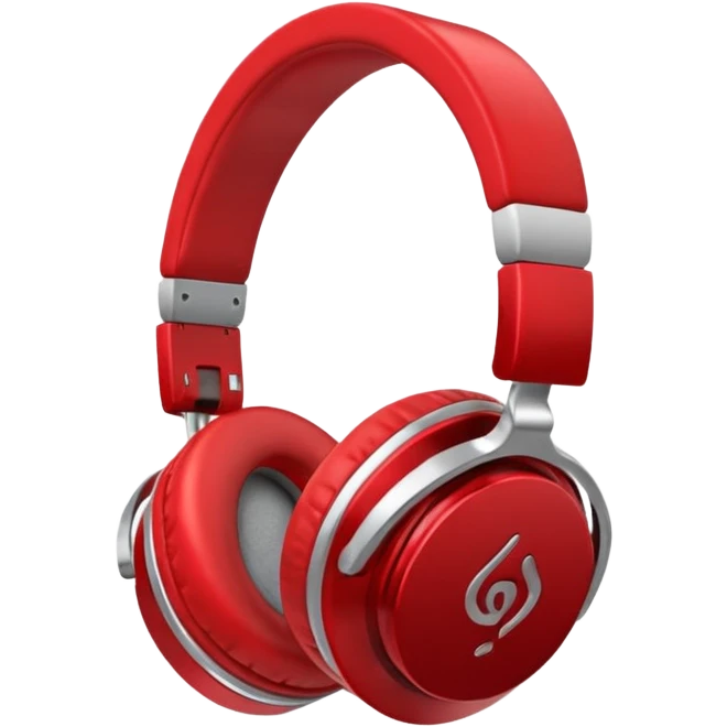 red and silver headphones emoji