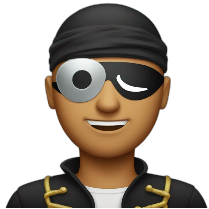 bald guy with pirate eye patch emoji
