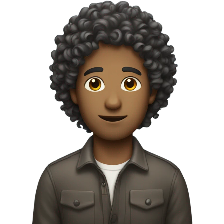 Curly hair guy standing  emoji
