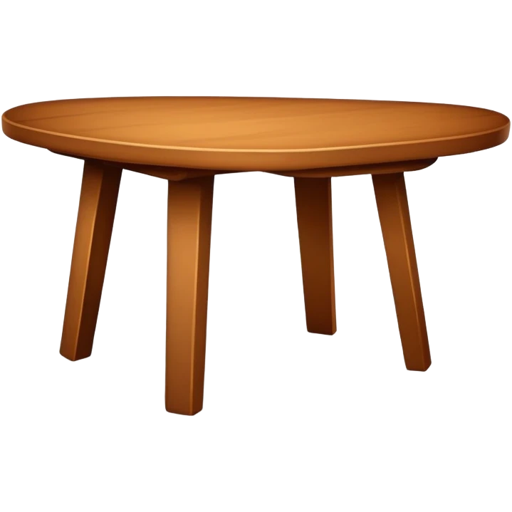 A simple, angled wooden table, with a warm medium-brown color, minimal shading, rounded edges, clean lines, on a plain white or transparent background, designed to be recognizable at small (emoji) sizes. emoji