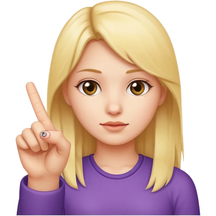 Girl holding up a middle finger emoji