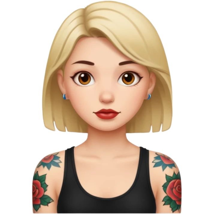Girl with tattoo emoji