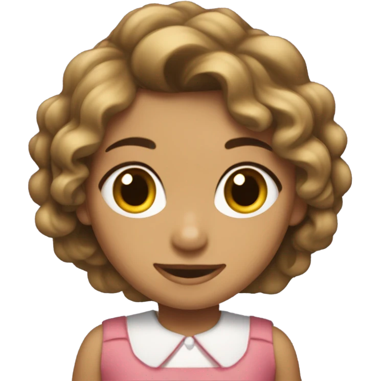 Niña morenita cabello café  medio chino emoji
