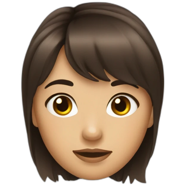Fille brune frange emoji