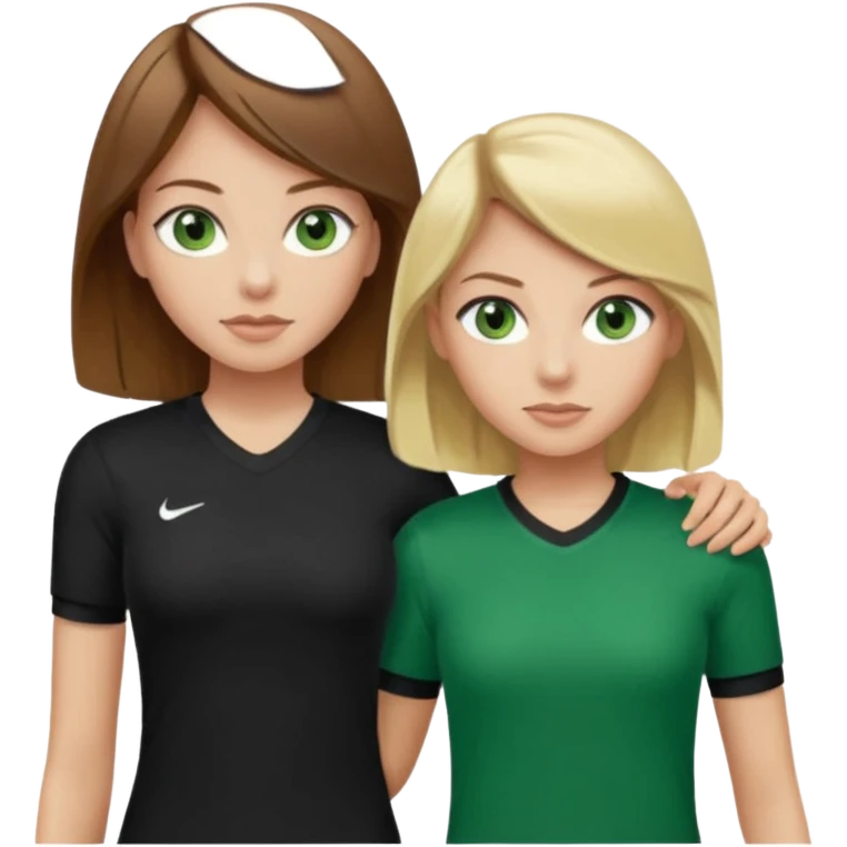 Maman cheveux marrons chemise noir et fille cheveux blond yeux verts tricot sport  emoji