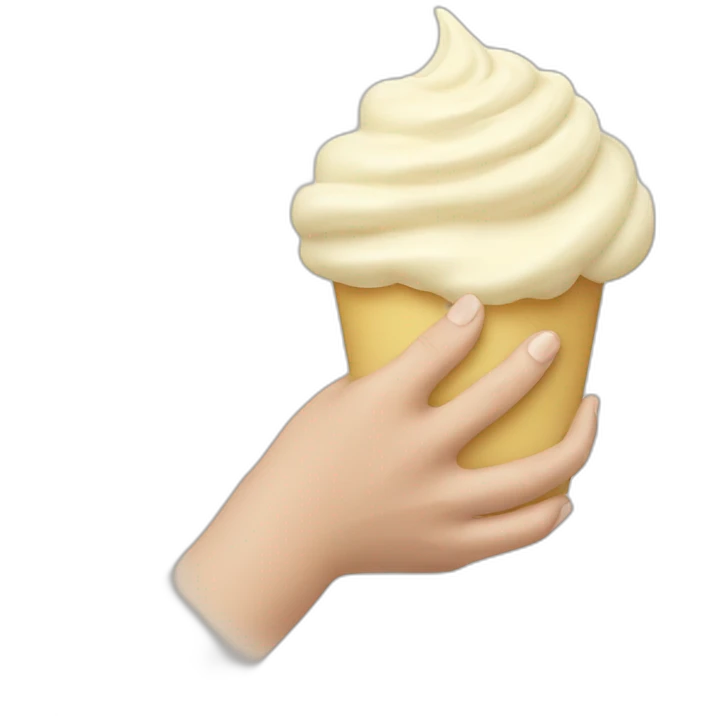 Cream and hand emoji