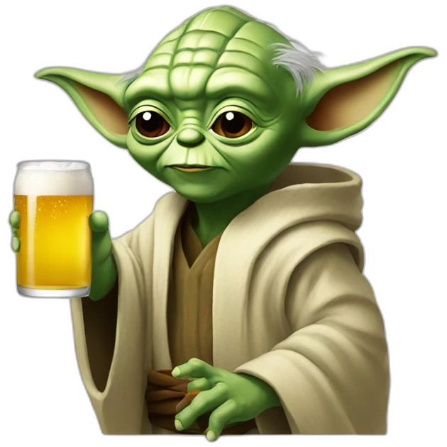 Yoda drink beer emoji
