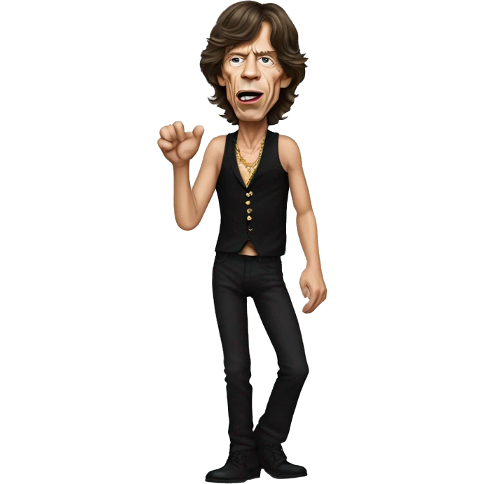 Funny Mick Jagger, whole body emoji