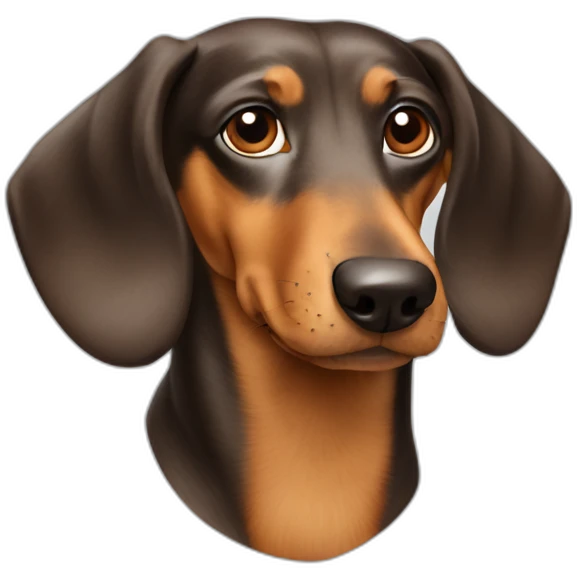 Dog head reality dachshund Looks to the left side 180° emoji