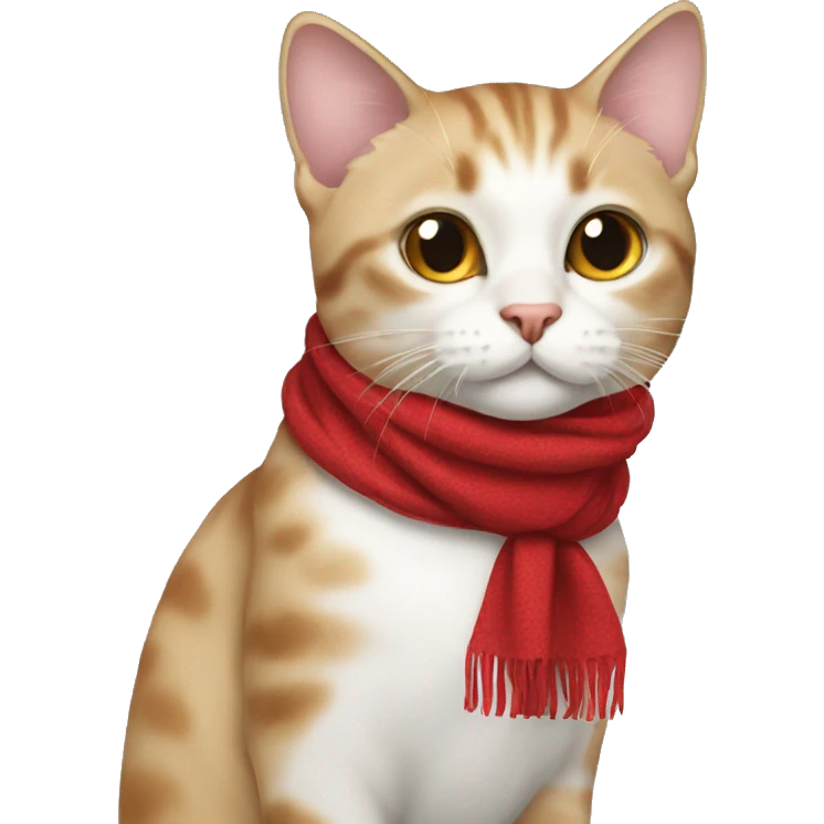 Cat with red scarf emoji