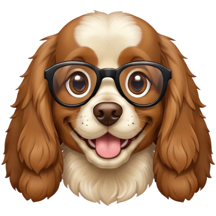 Cocker spaniel with okulary emoji