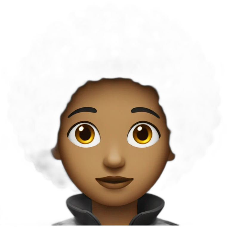 Adolescent noir avec une coupe de cheveux afro emoji
