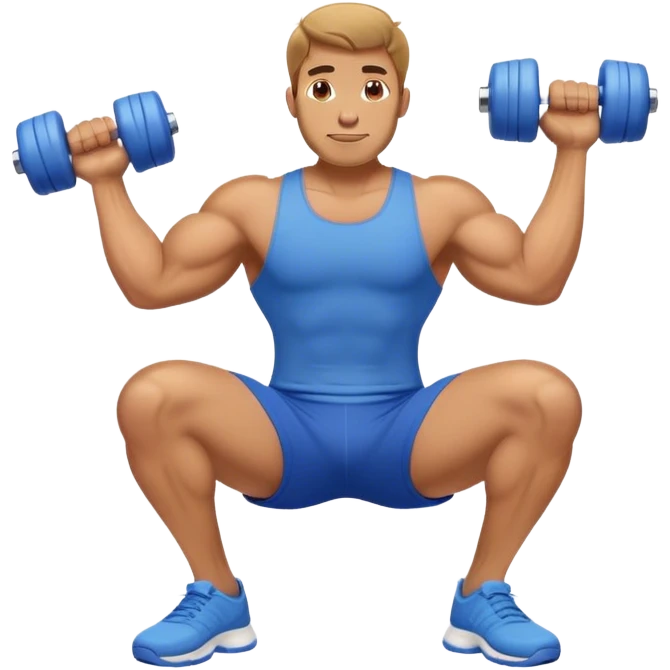 buff guy blue shorts rolling on foam-roller emoji