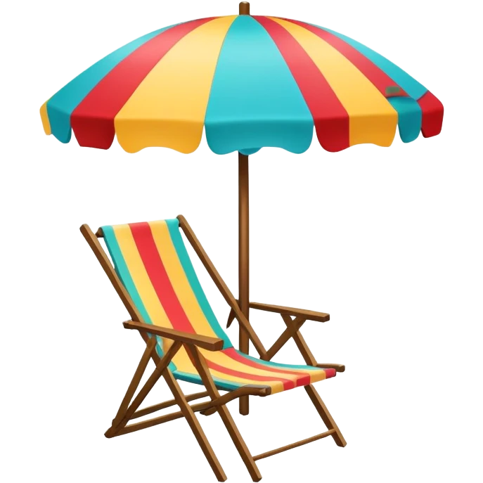 Hawaiian straw Beach umbrella, with chair emoji