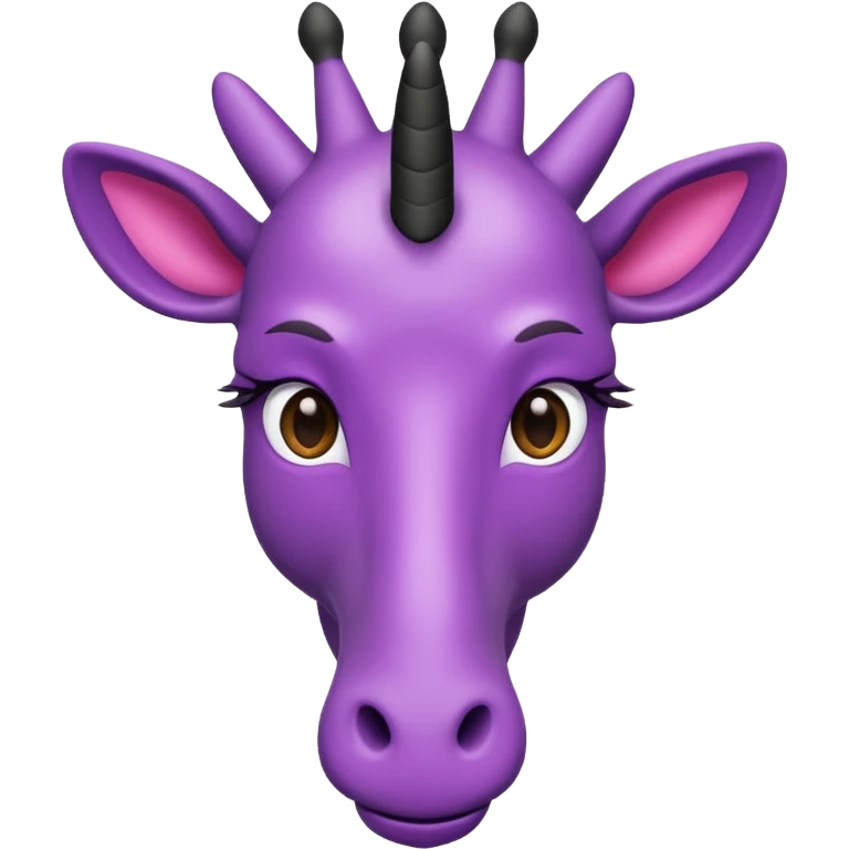 emoji de jirafa violeta con manchas rosadas  emoji