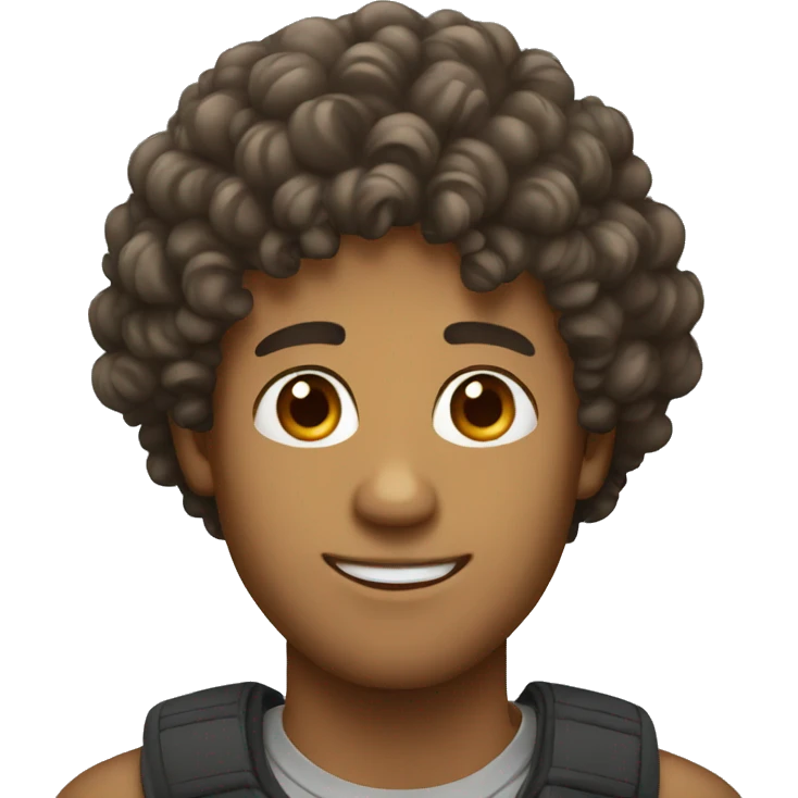 guy with a curly hair  emoji