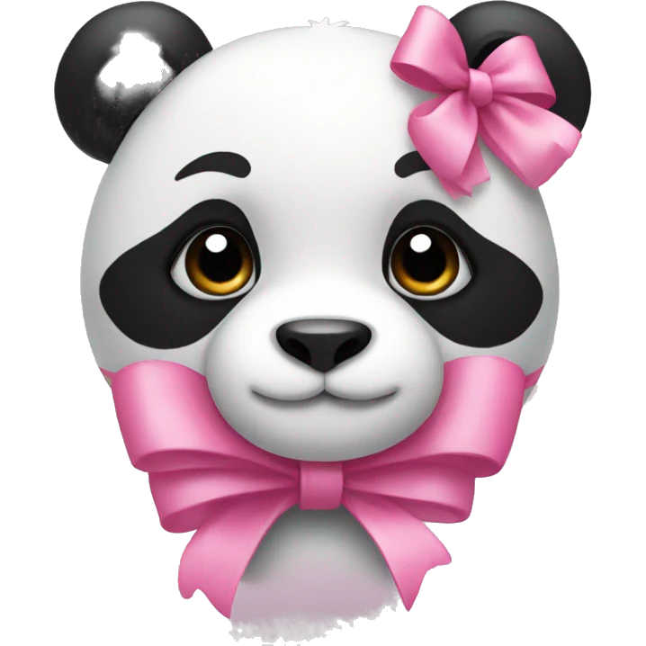 Panda with a pink bow emoji