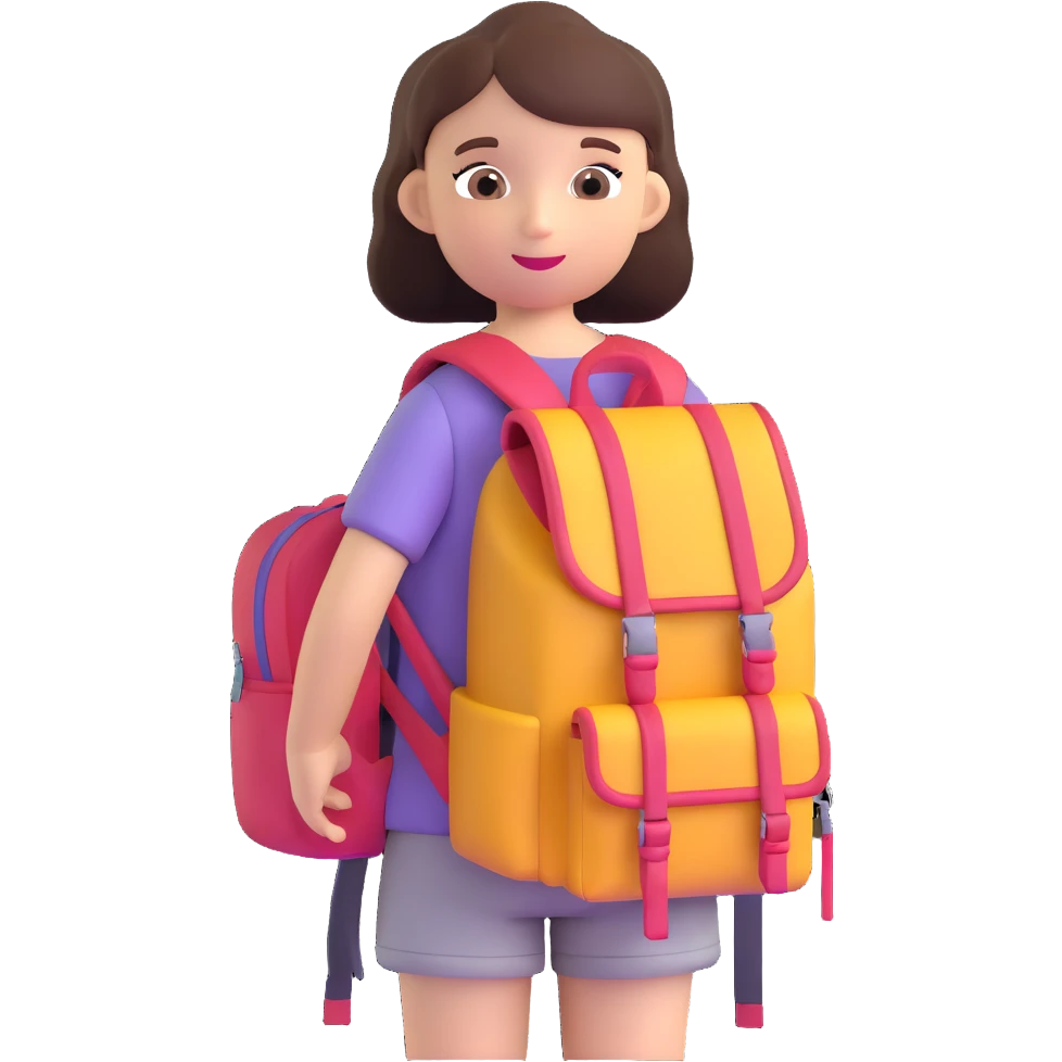 girl with backpack emoji