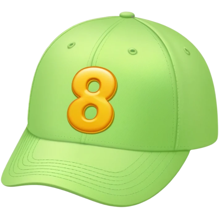 light lime cap with number “8” on it emoji