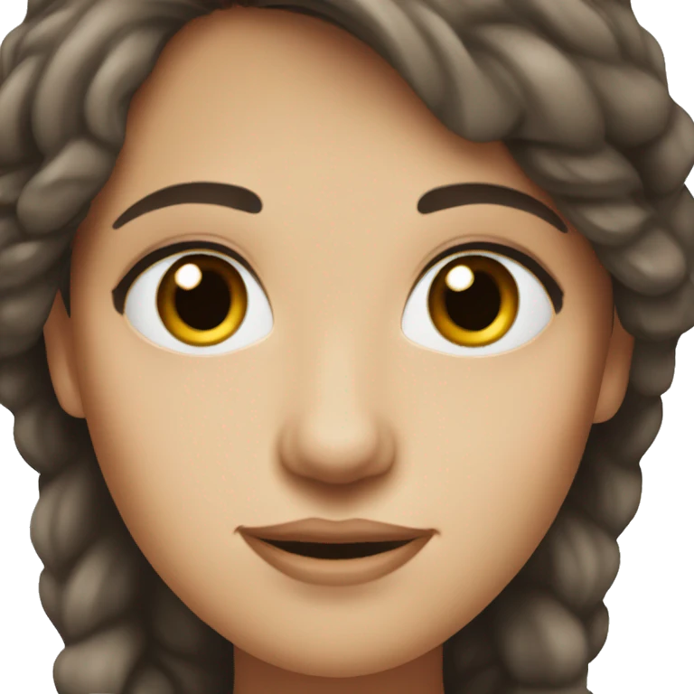 Pretty Dark brown haired white woman with hazel eyes  emoji