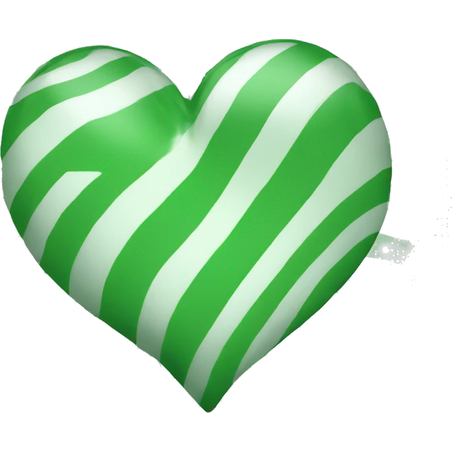 Green heart with curved white stripes emoji