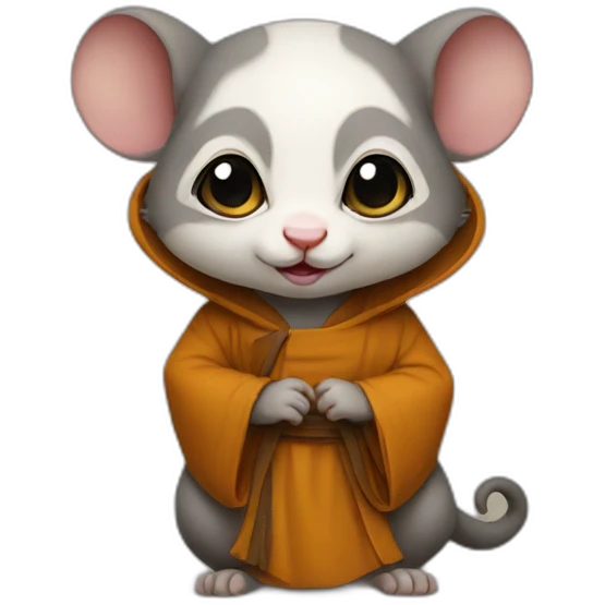 small possum dressed as monk emoji