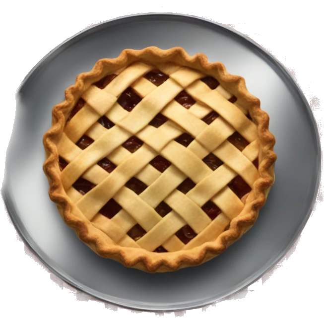 Apple pie on steel with a tablecloth emoji