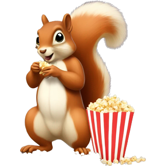 I want a picture of a squirrel squirrel eating popcorn title Mr squirrel emoji