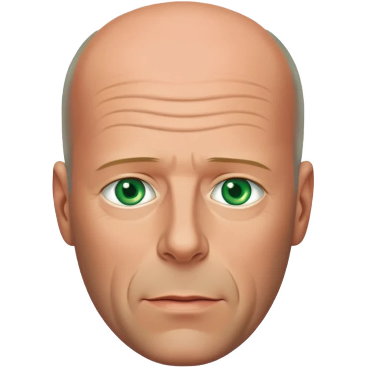 Bruce Willis with green eyes emoji