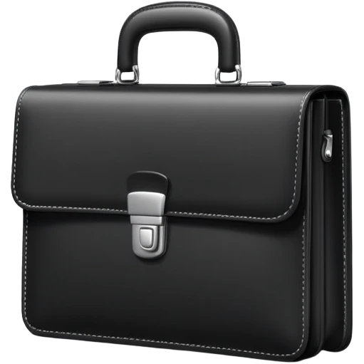 A flat-style illustration of a briefcase. Clean, minimal, cartoon style, white background, iOS emoji aesthetic. emoji