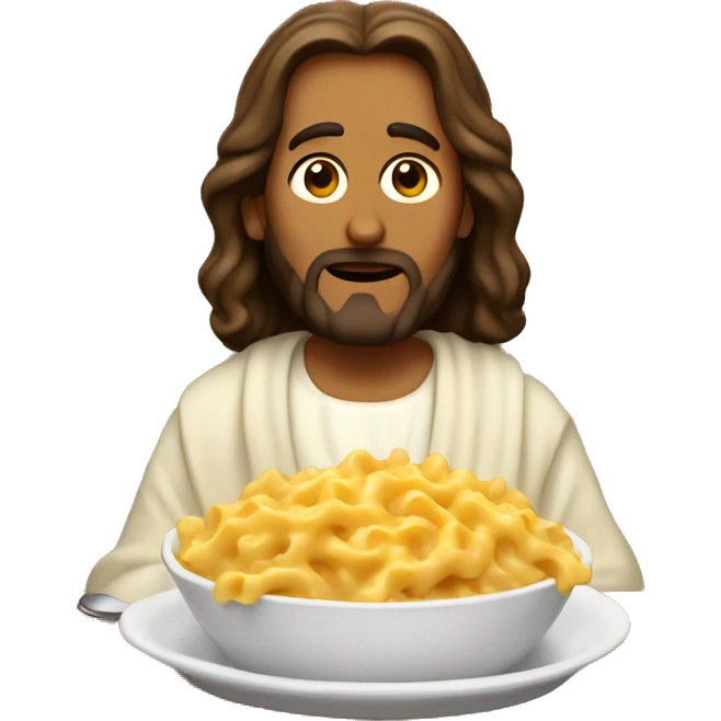 jesus eating mac and cheese emoji