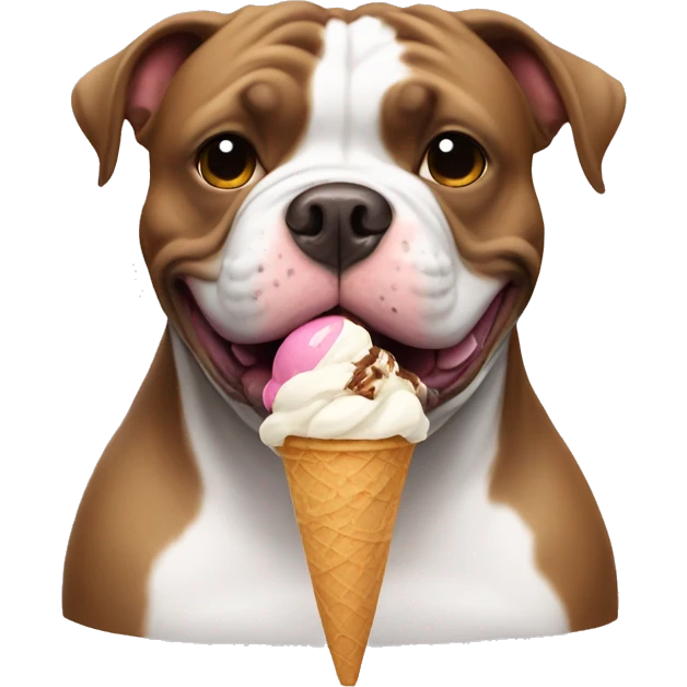 American bully with ice cream  emoji