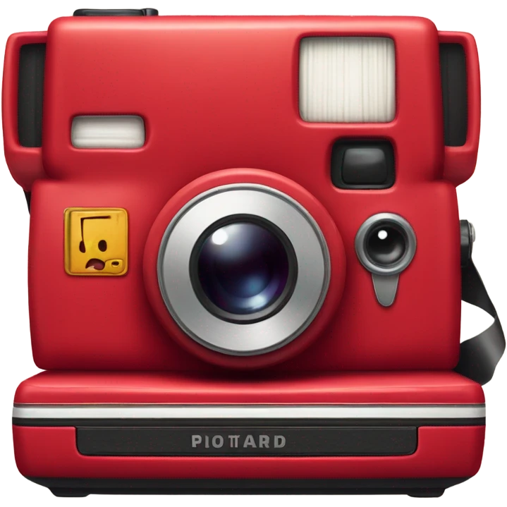 red polaroid camera with a bow emoji