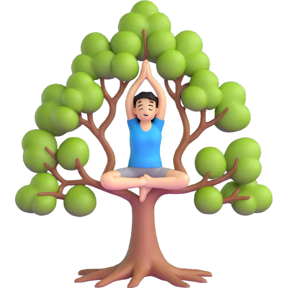 person in tree pose yoga emoji