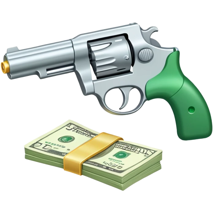 cash gun shooting dollar bills emoji