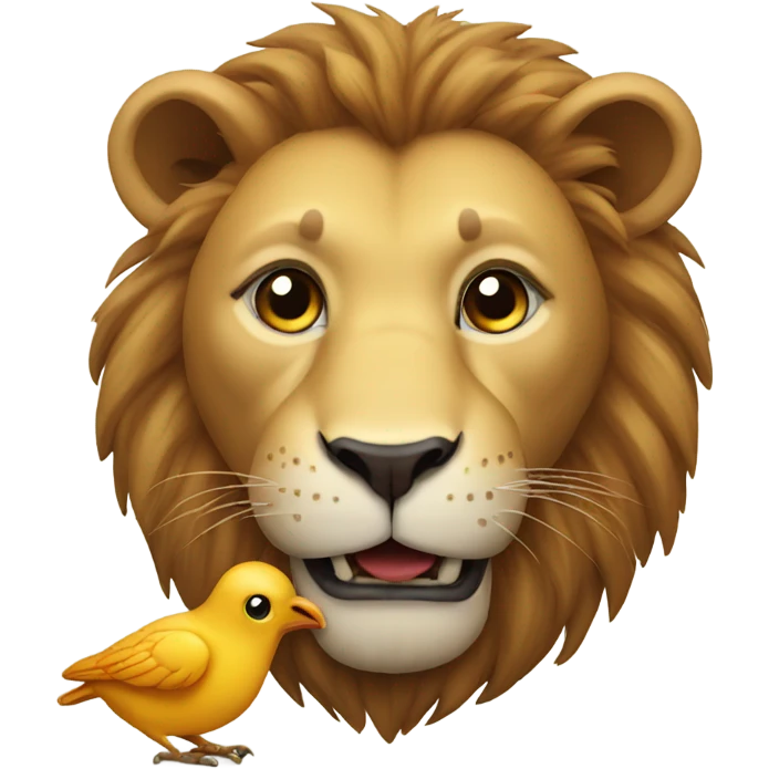 Lion eating bird emoji